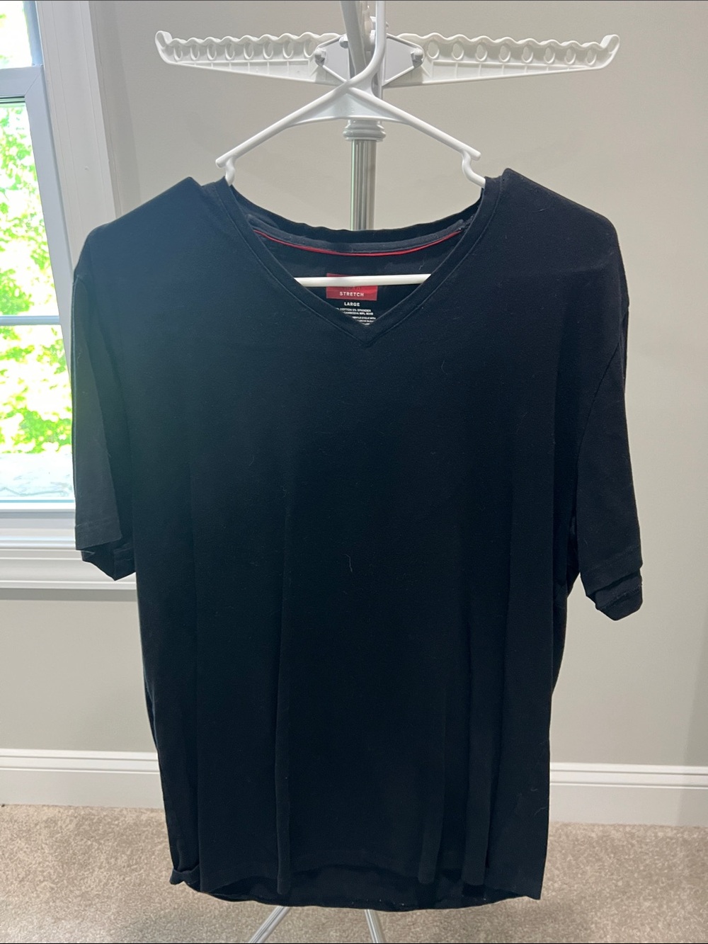 Alfani Black V-Neck Short Sleeve Tee slim fit